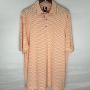 FootJoy Men's Orange Striped Polo Shirt